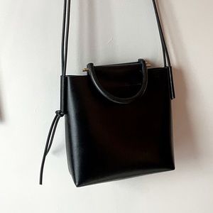 Building Block Small Business Black Leather Bag